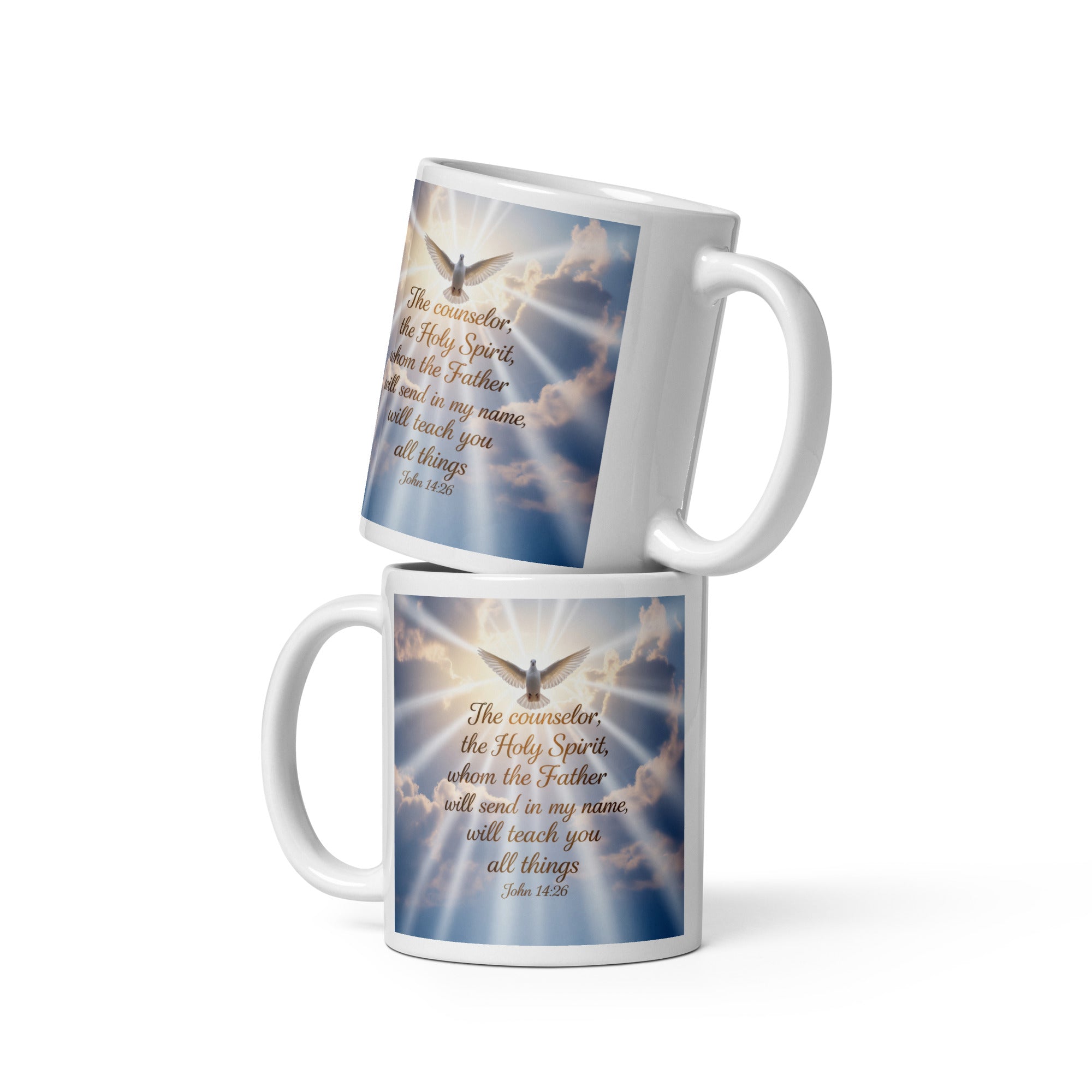 John 14:26 Bible Verse Father White Glossy Mug 11 oz
