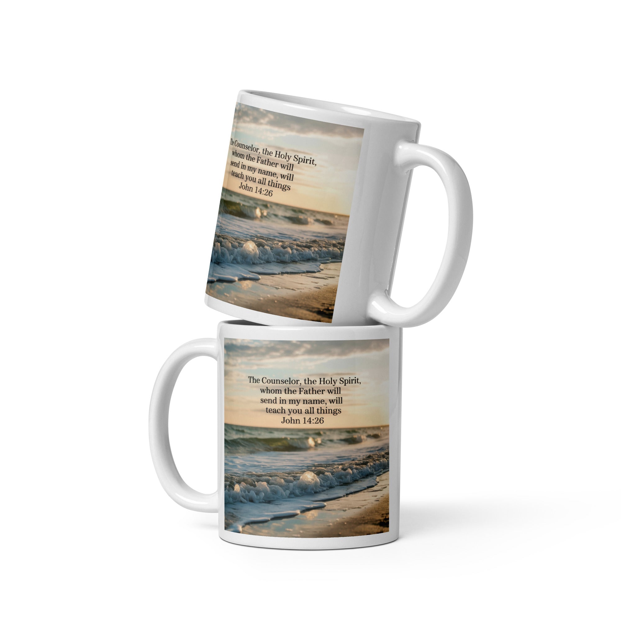 John 14:26 Bible Verse You All White Glossy Mug 11 oz