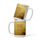 James 1:3 Bible Verse, testing of your faith White Glossy Mug 15 oz