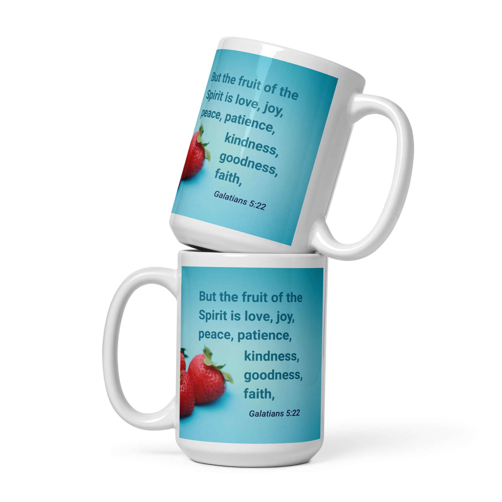 Galatians 5:22 Bible Verse, fruit of the Spirit White Glossy Mug 15 oz