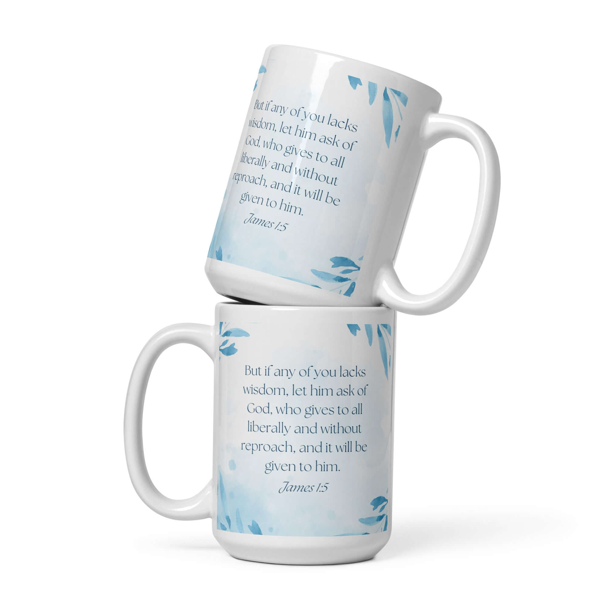 James 1:5 Bible Verse, lacks wisdom White Glossy Mug 15 oz