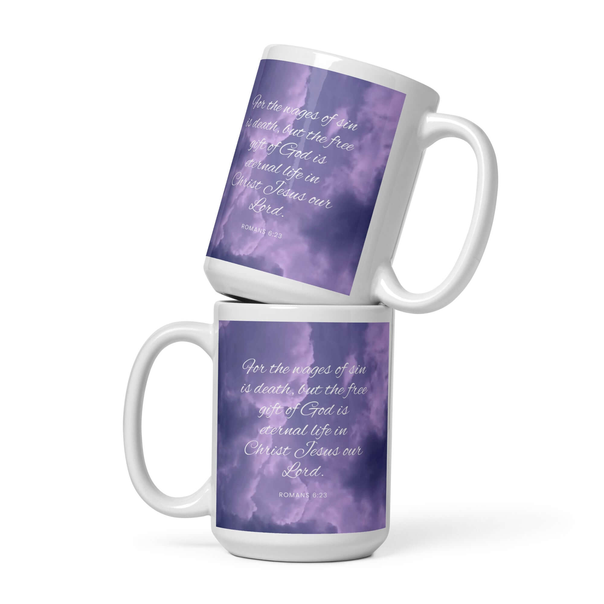 Romans 6:23 Bible Verse, free gift White Glossy Mug 15 oz
