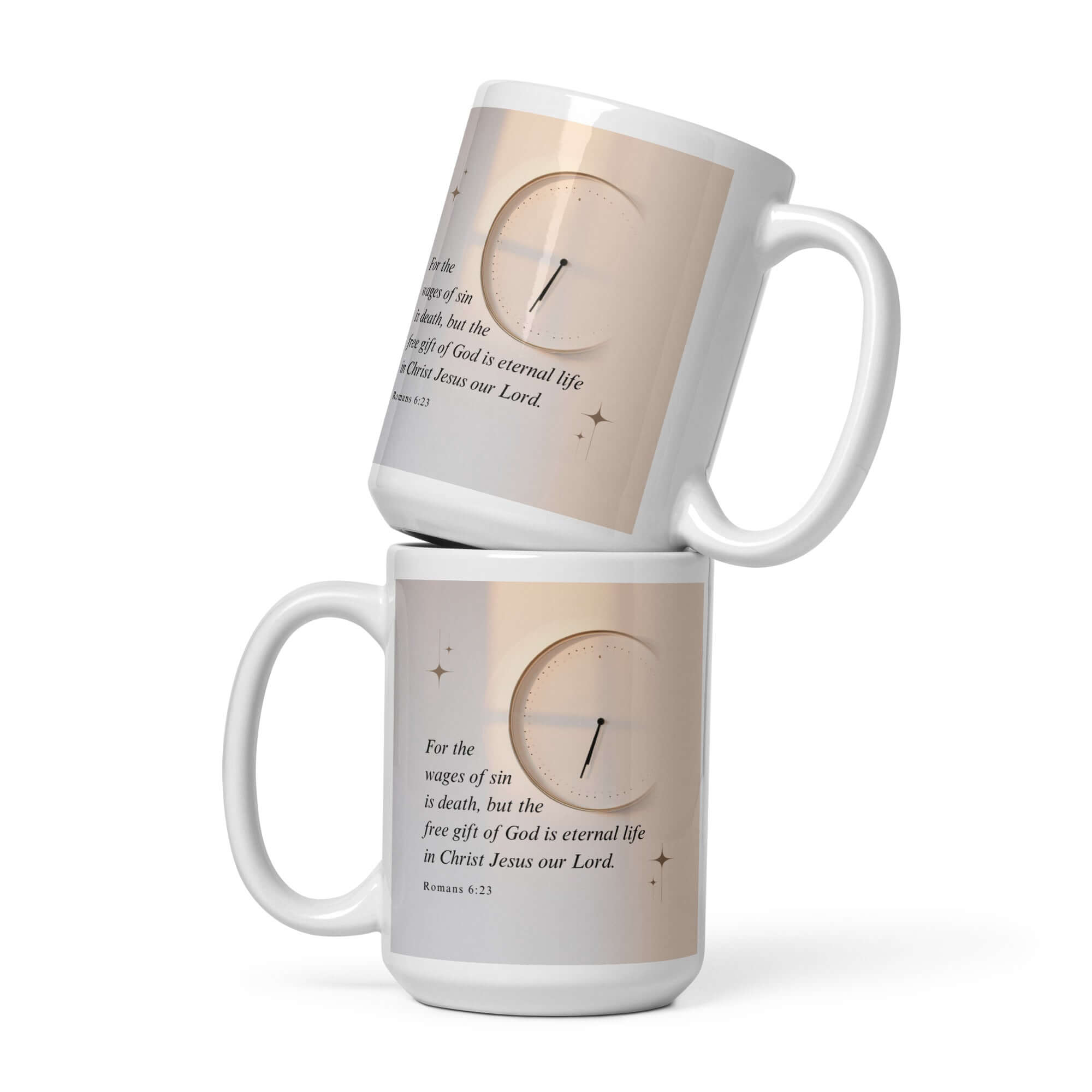 Romans 6:23 Bible Verse, our Lord White Glossy Mug 15 oz