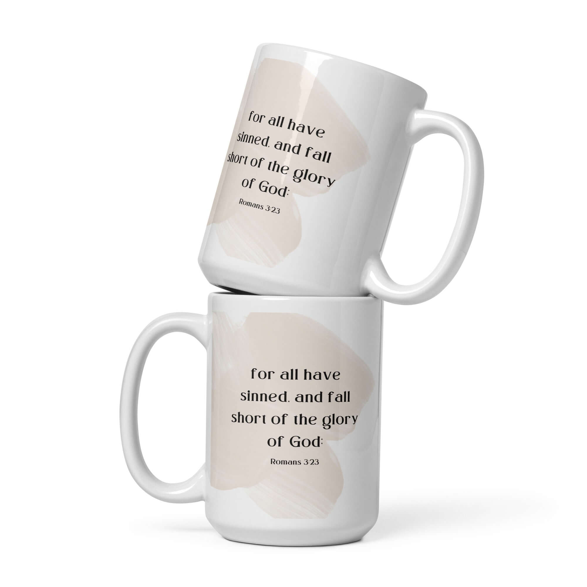 Romans 3:23 Bible Verse, fall short White Glossy Mug 15 oz