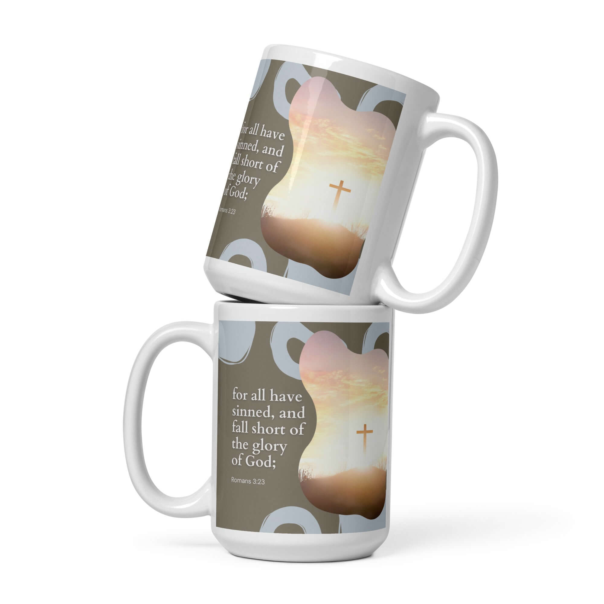 Romans 3:23 Bible Verse, the glory White Glossy Mug 15 oz