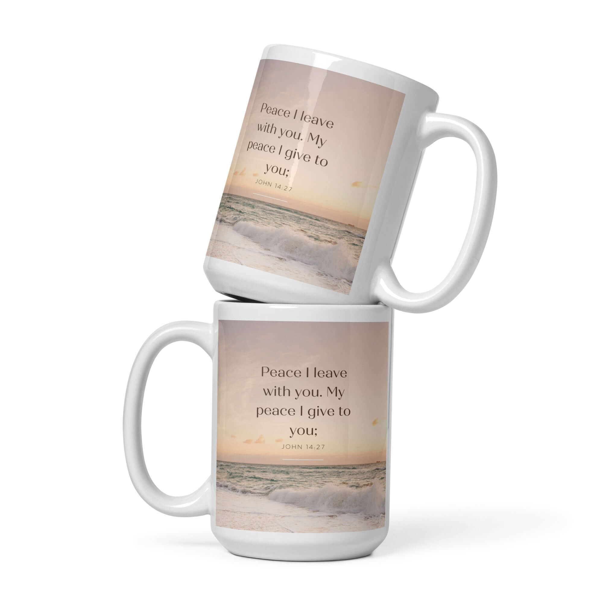 John 14:27 Bible Verse, not as the White Glossy Mug 15 oz