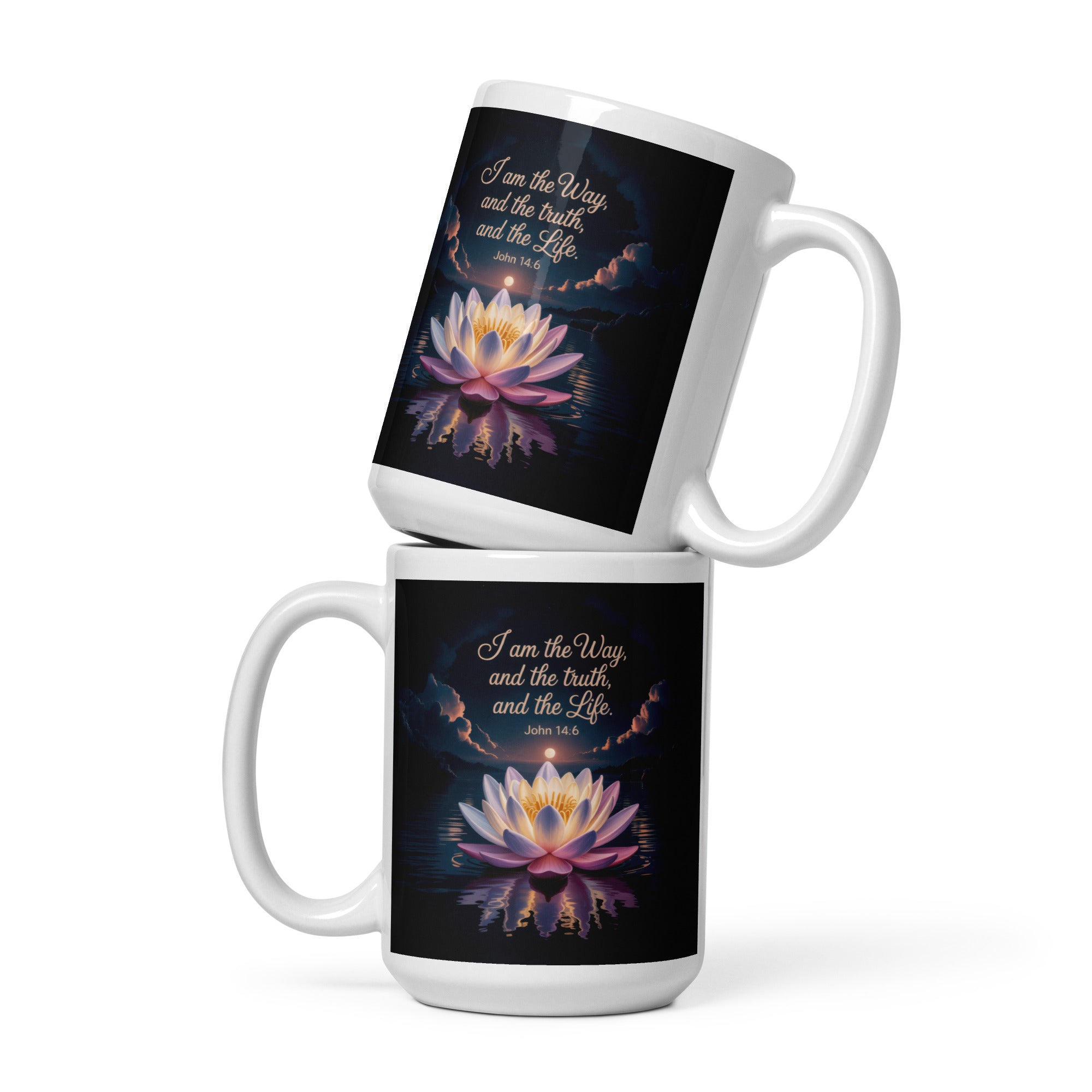 John 14:6 Bible Verse The Way White Glossy Mug 15 oz