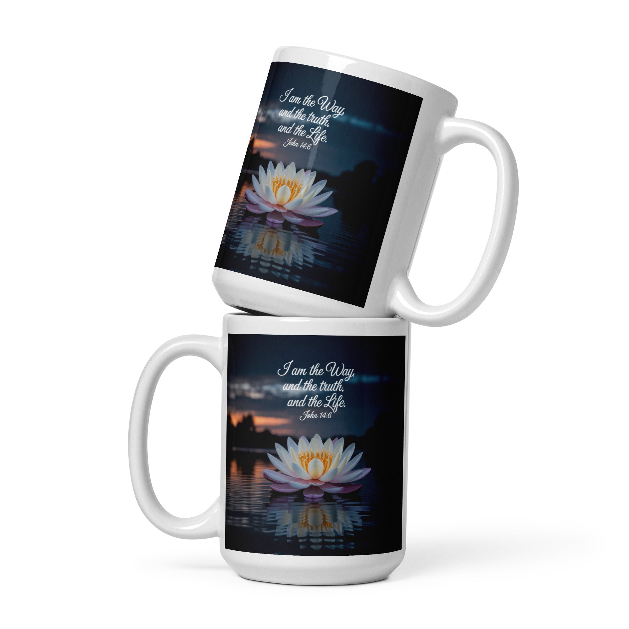 John 14:6 Bible Verse The Father White Glossy Mug 15 oz