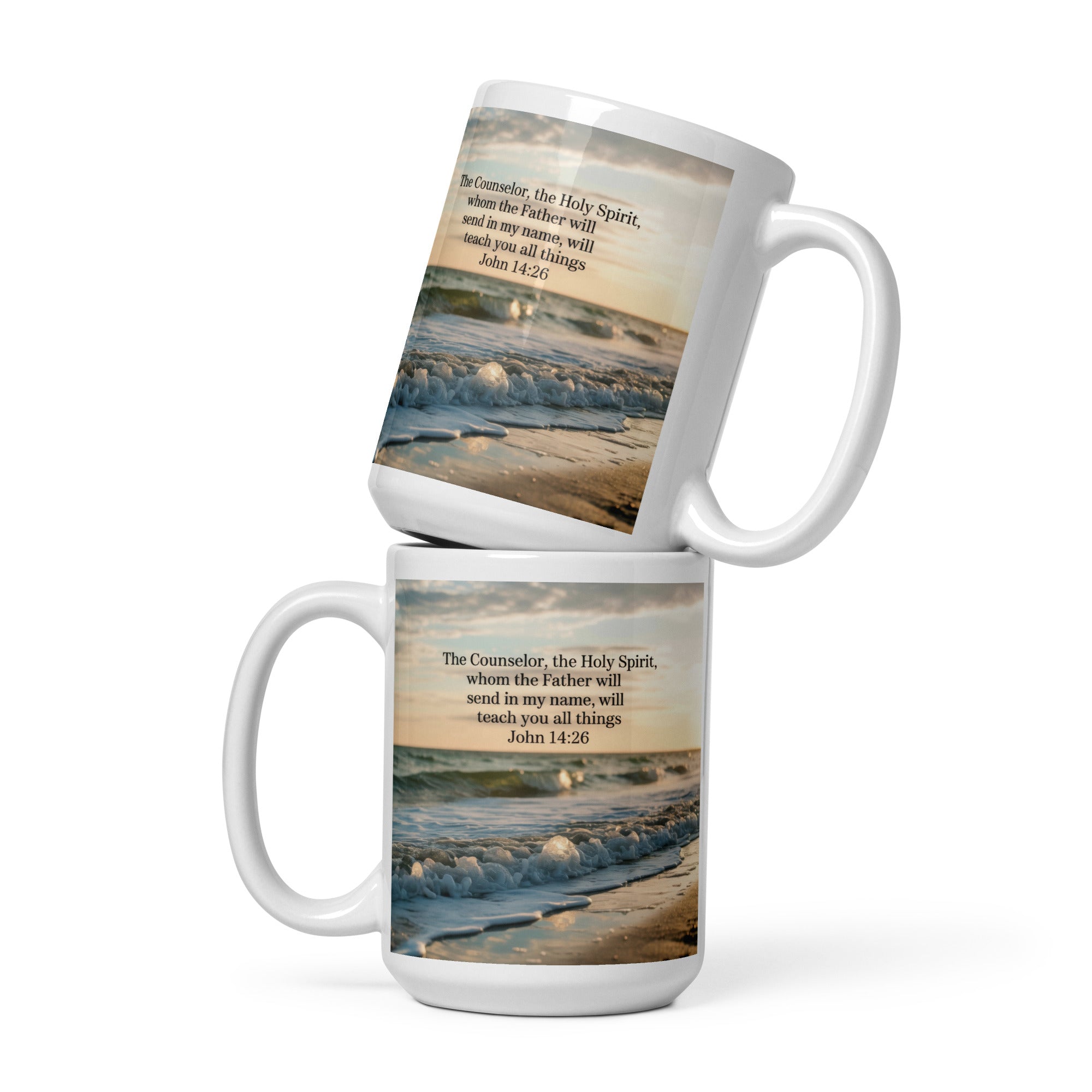 John 14:26 Bible Verse You All White Glossy Mug 15 oz