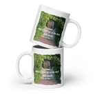 Revelation 3:20 Bible Verse, Garden Doorway White Glossy Mug 20 oz