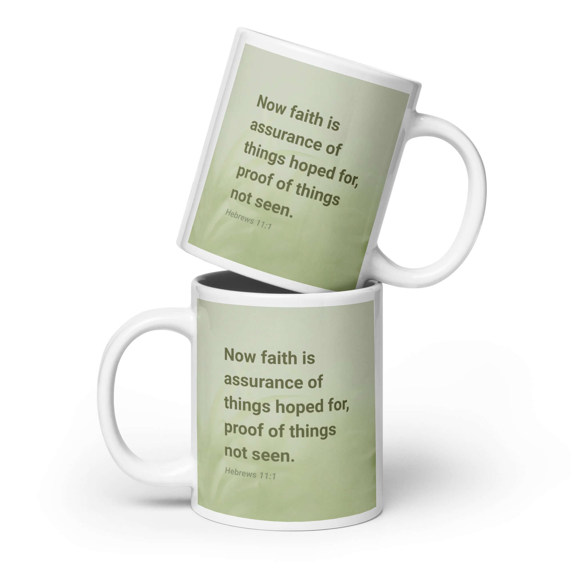 Hebrews 11:1 Bible Verse, faith is assurance White Glossy Mug 20 oz