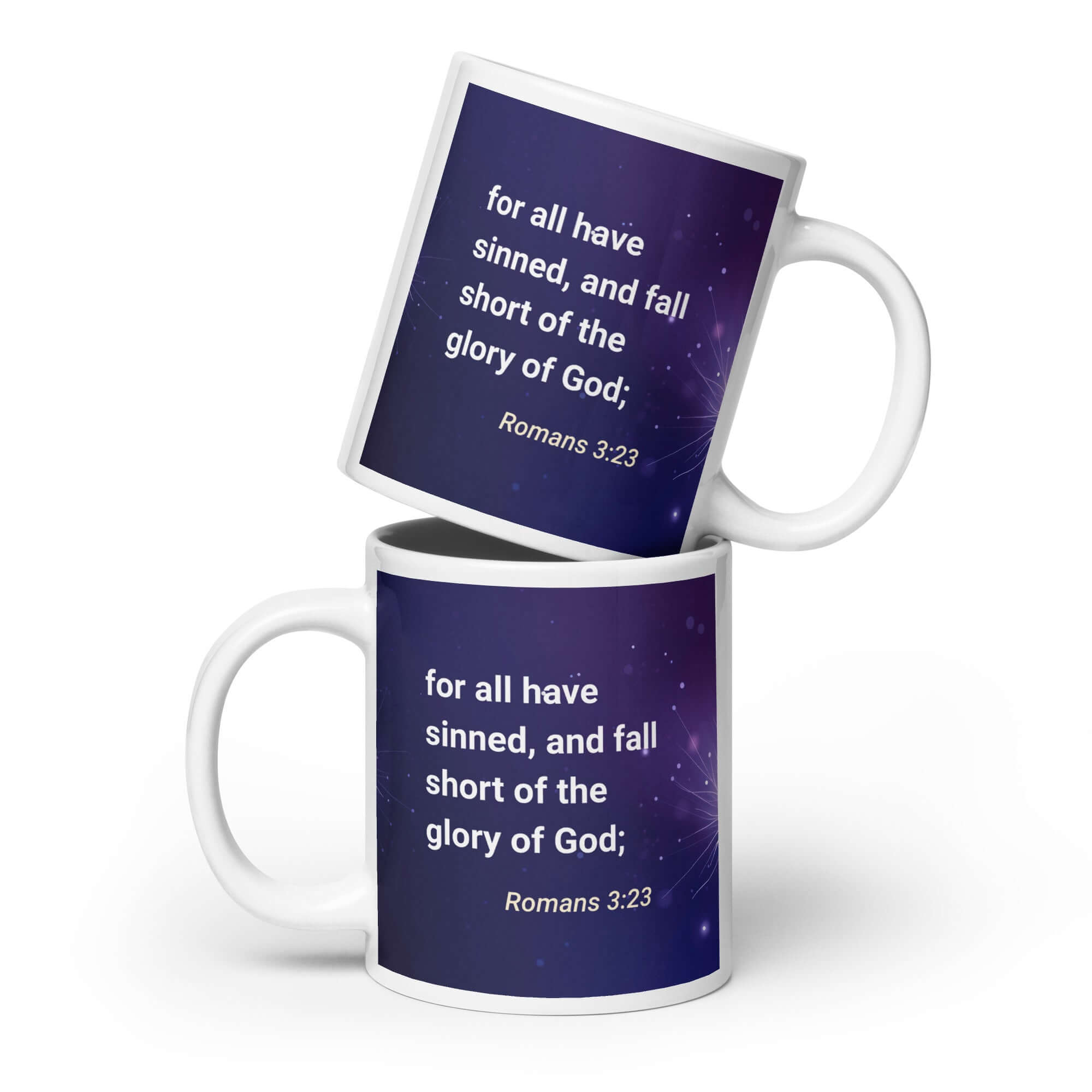 Romans 3:23 Bible Verse, all have sinned White Glossy Mug 20 oz
