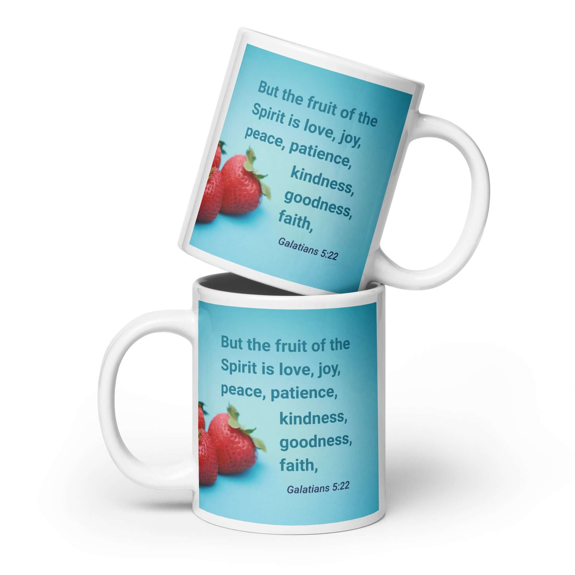 Galatians 5:22 Bible Verse, fruit of the Spirit White Glossy Mug 20 oz