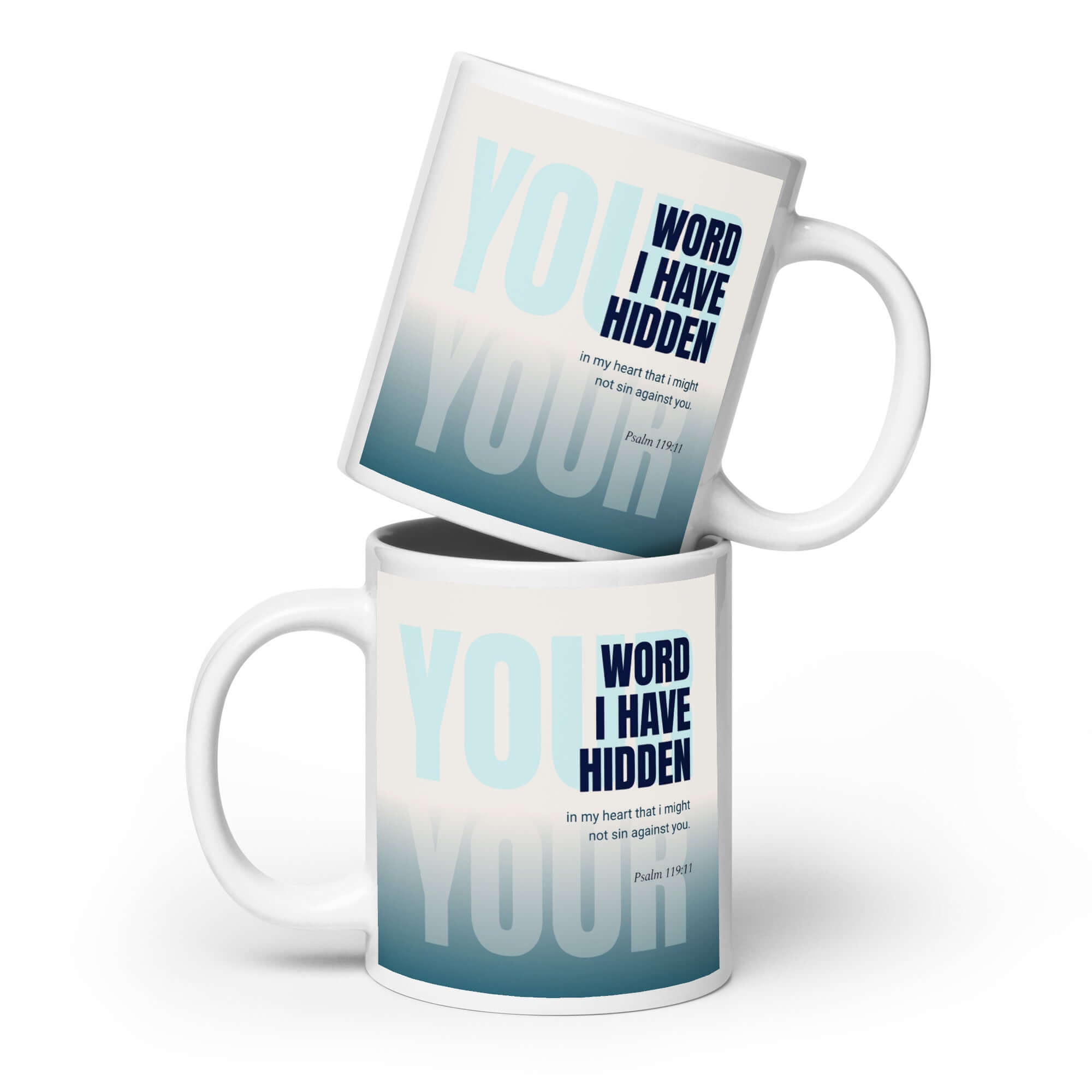 Psalm 119:11 Bible Verse, hidden your word White Glossy Mug 20 oz