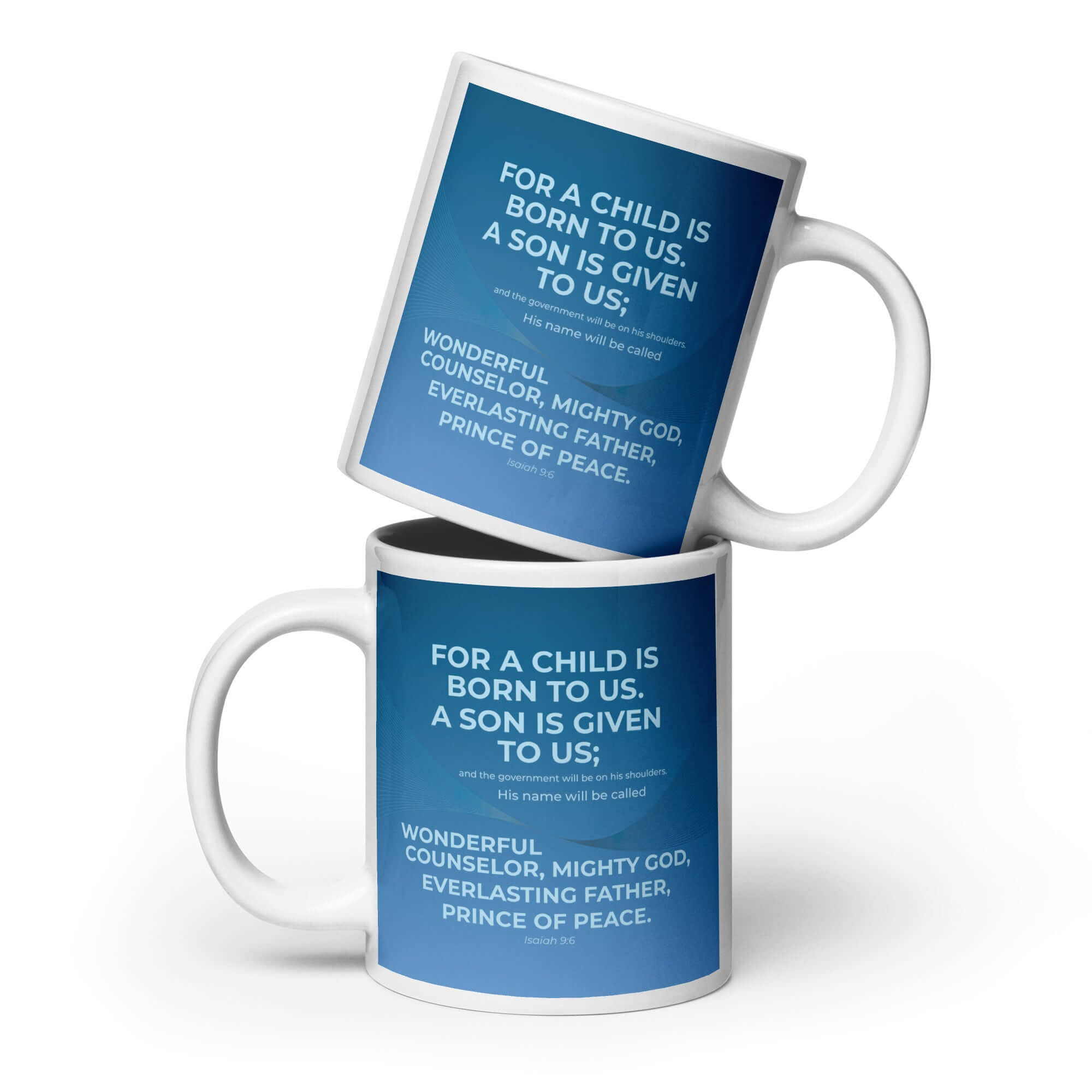 Isaiah 9:6 Bible Verse, Everlasting Father White Glossy Mug 20 oz