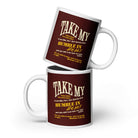 Matthew 11:29-30 Bible Verse, learn from me White Glossy Mug 20 oz