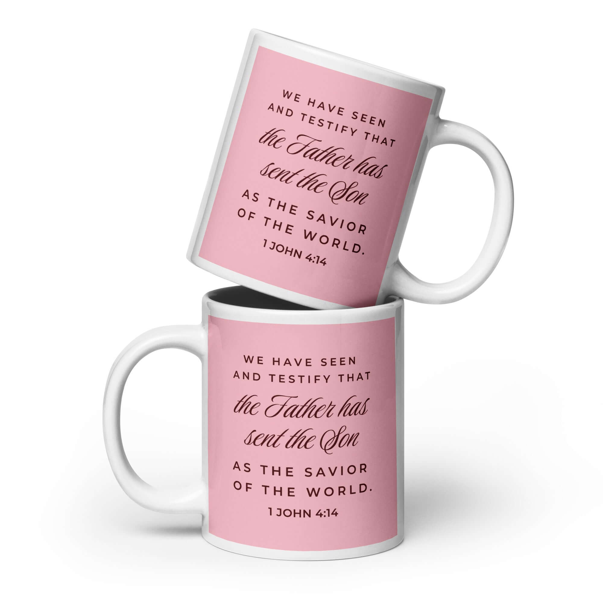 1 John 4:14 Bible Verse, We have seen White Glossy Mug 20 oz