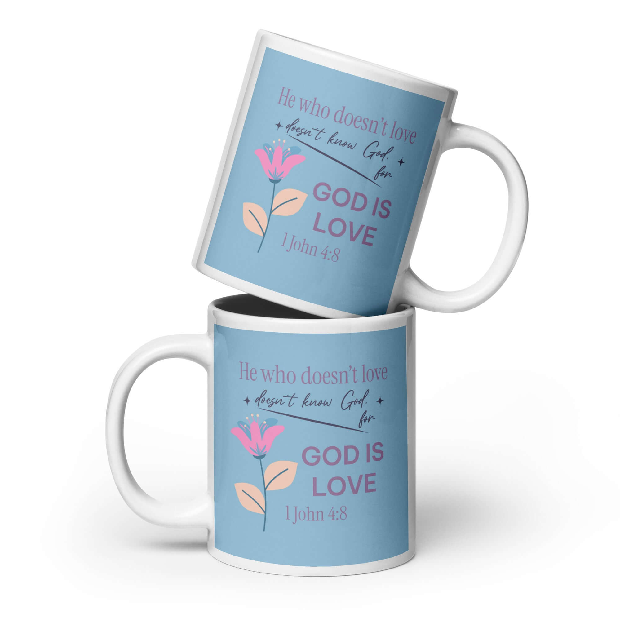 1 John 4:8 Bible Verse, doesn’t love White Glossy Mug 20 oz