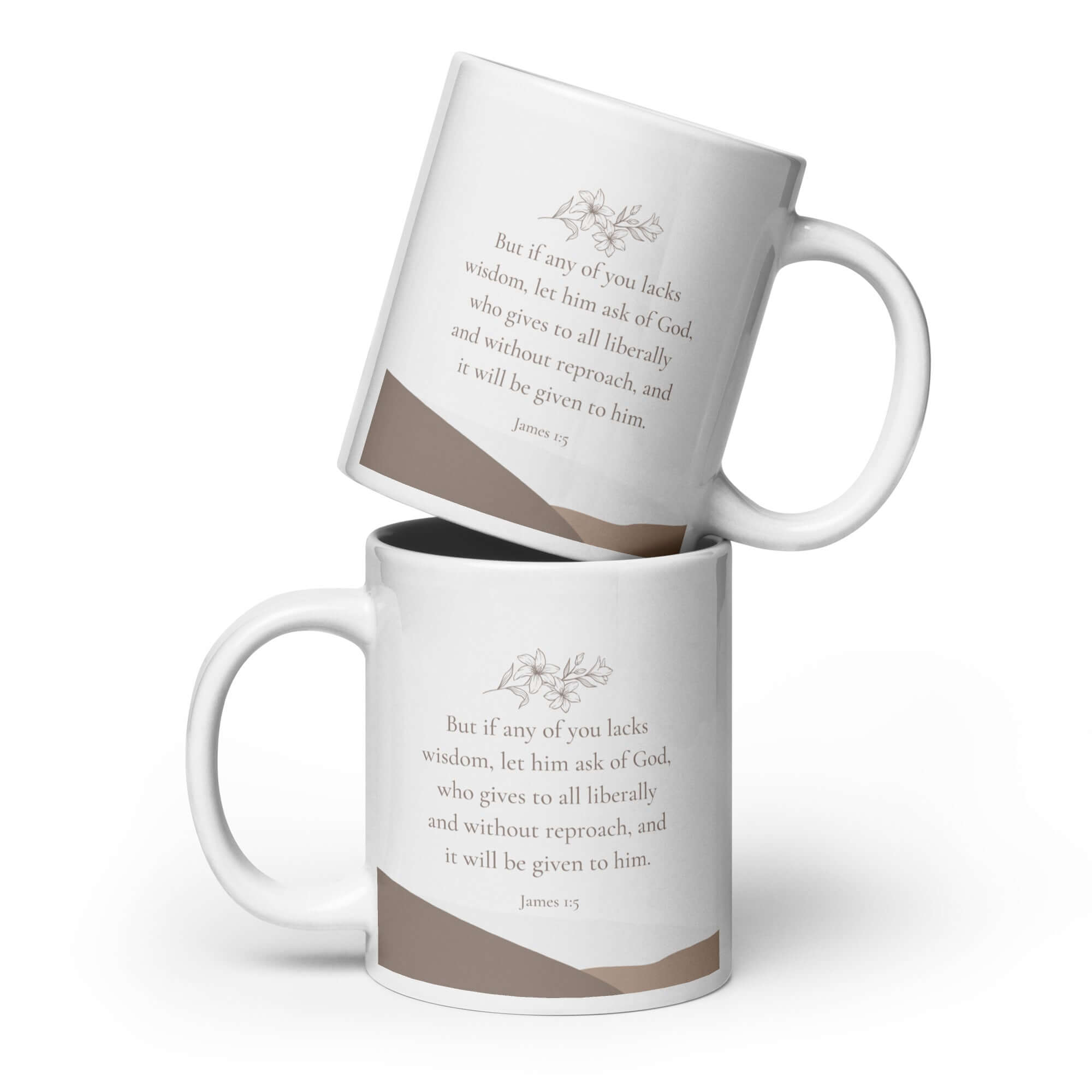 James 1:5 Bible Verse, ask of God White Glossy Mug 20 oz