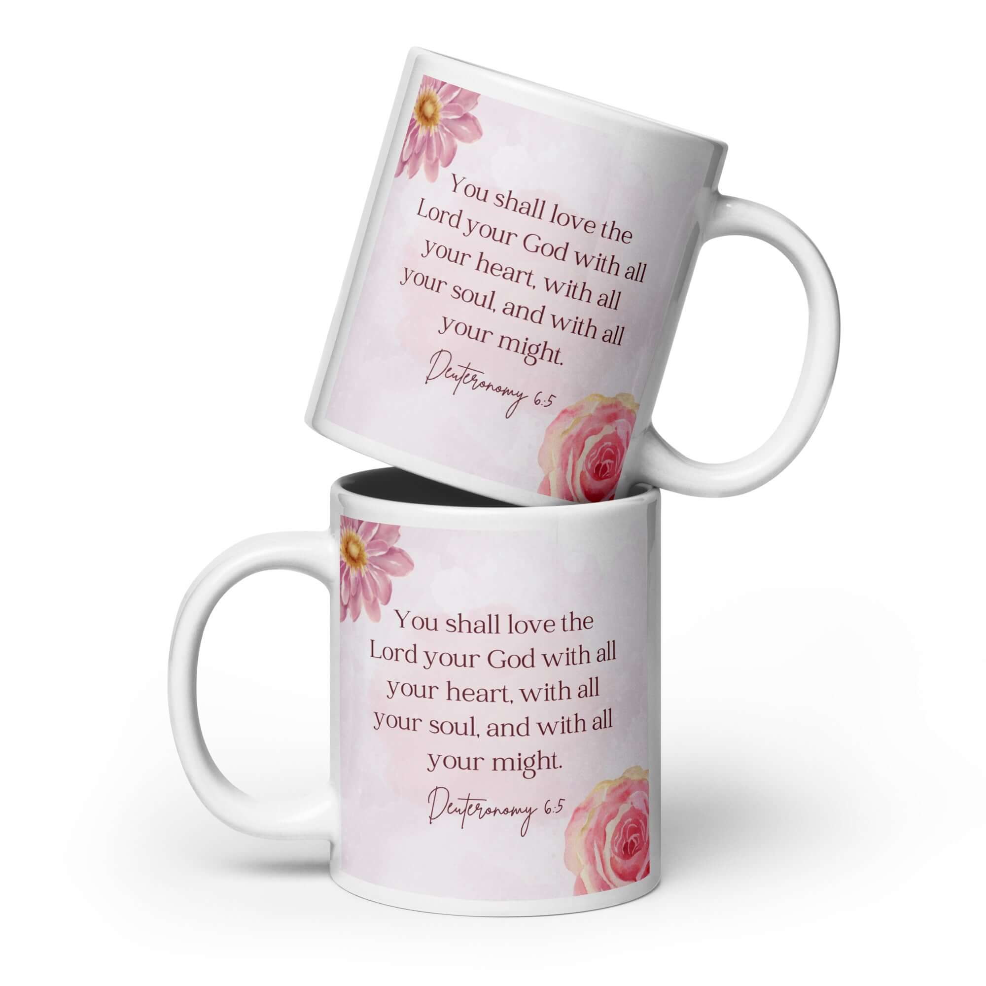 Deuteronomy 6:5 Bible Verse, the Lord White Glossy Mug 20 oz