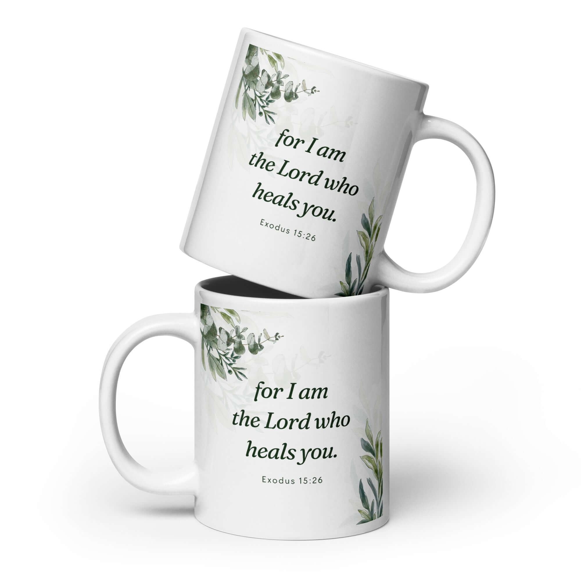 Exodus 15:26 Bible Verse, Gods voice White Glossy Mug 20 oz