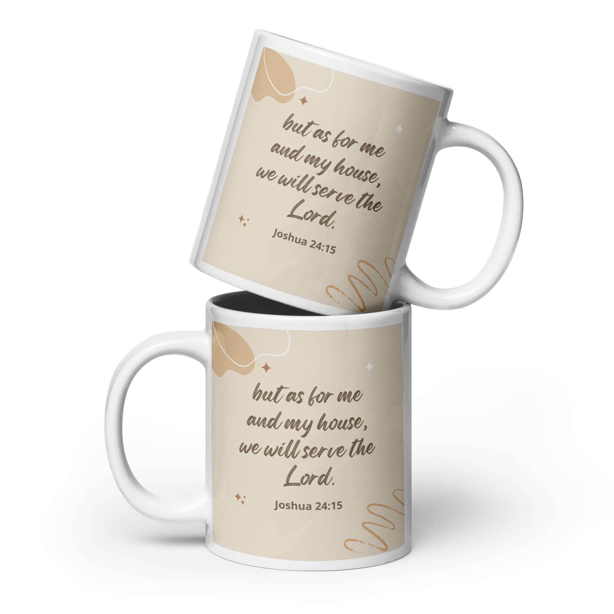 Joshua 24:15 Bible Verse, will serve White Glossy Mug 20 oz