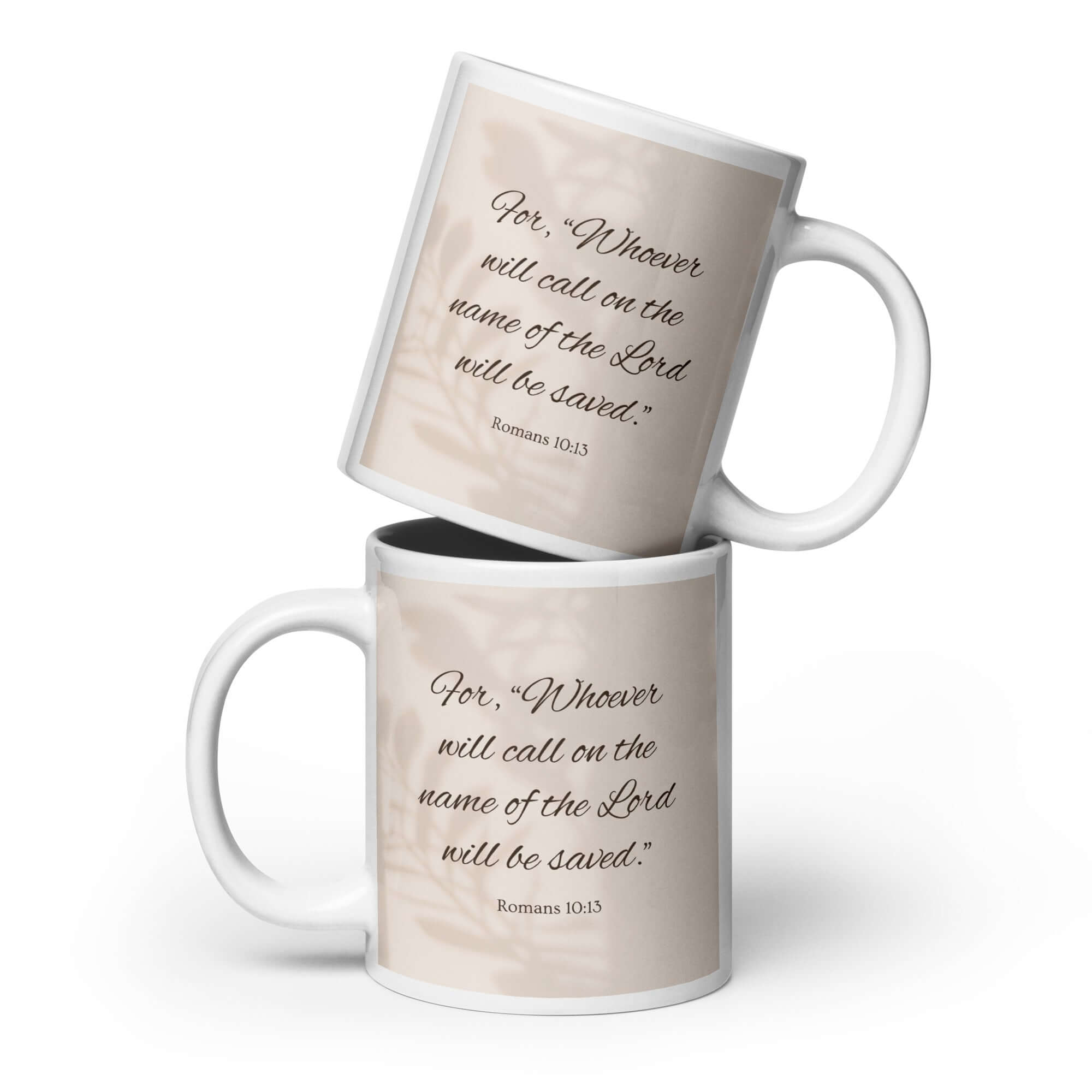 Romans 10:13 Bible Verse, Whoever White Glossy Mug 20 oz