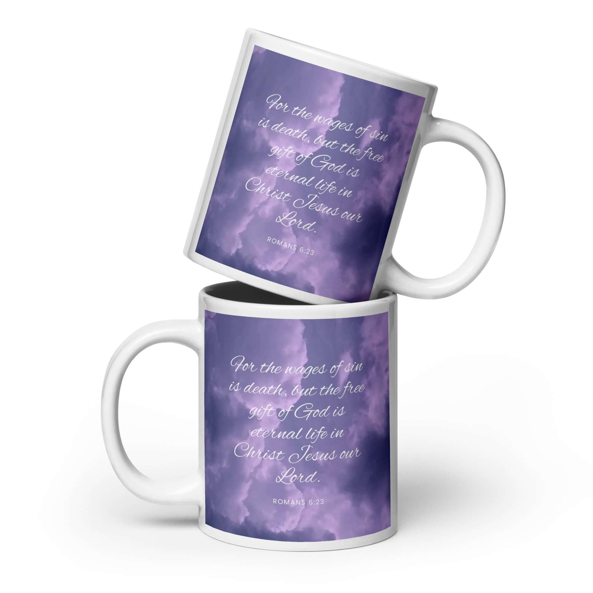 Romans 6:23 Bible Verse, free gift White Glossy Mug 20 oz