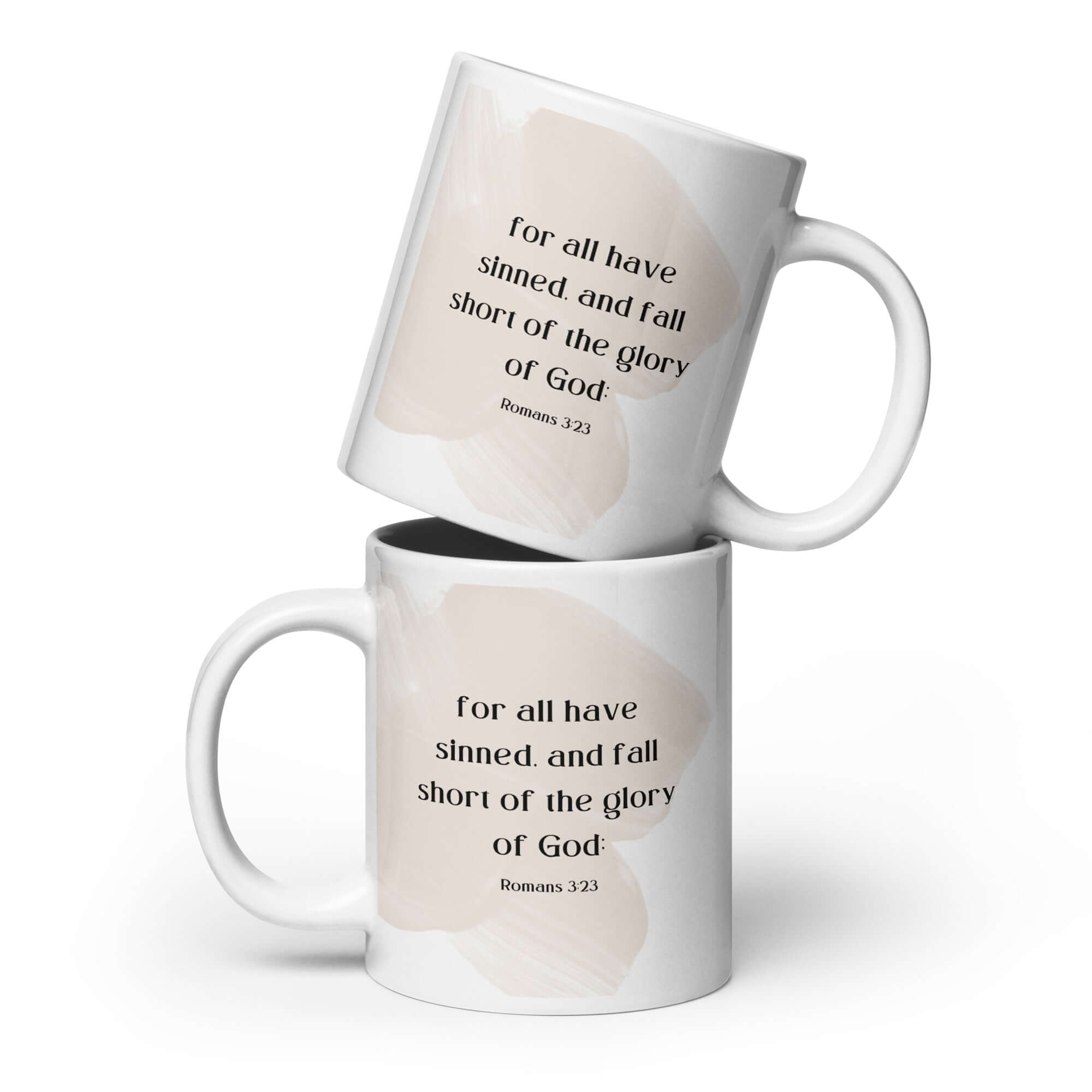 Romans 3:23 Bible Verse, fall short White Glossy Mug 20 oz