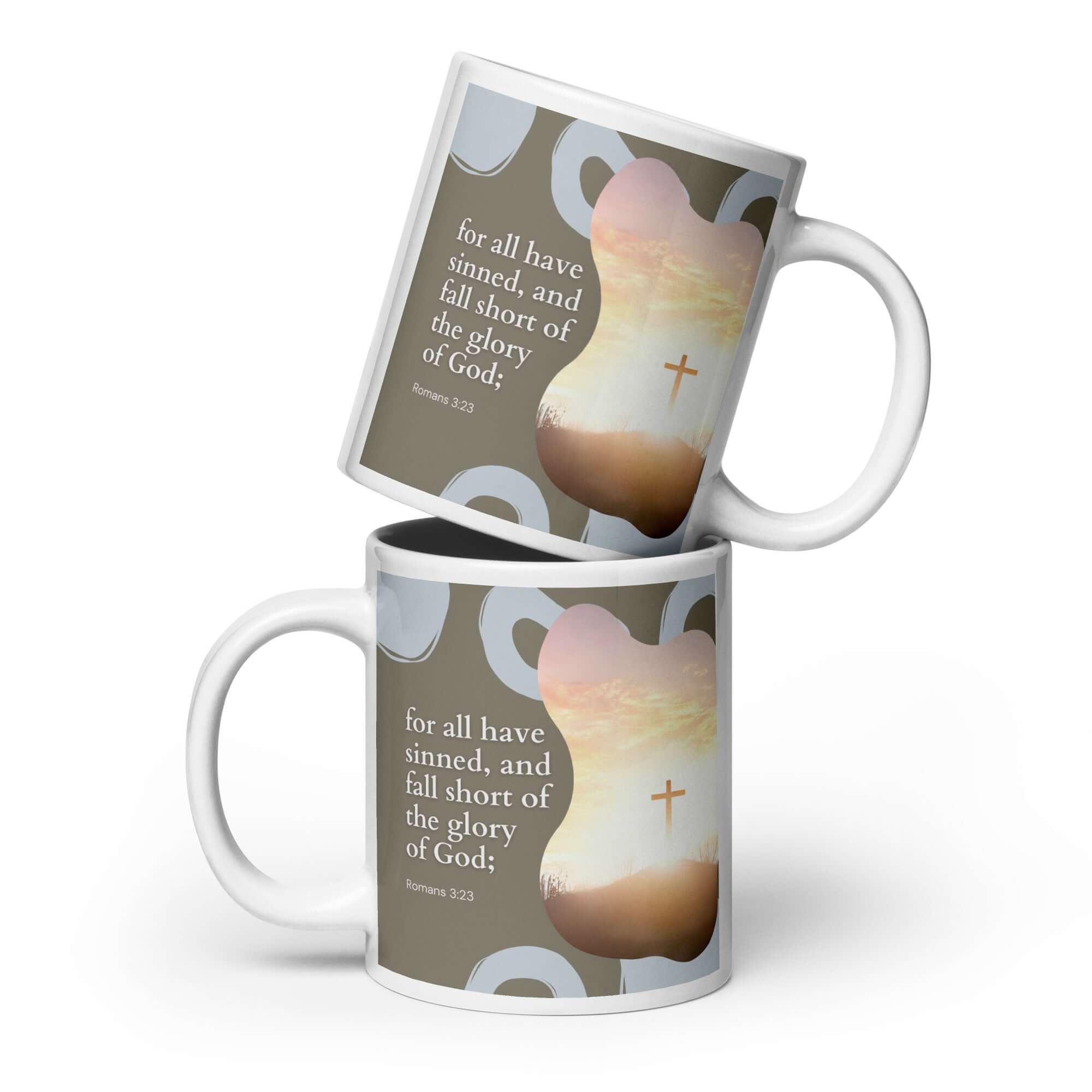 Romans 3:23 Bible Verse, the glory White Glossy Mug 20 oz