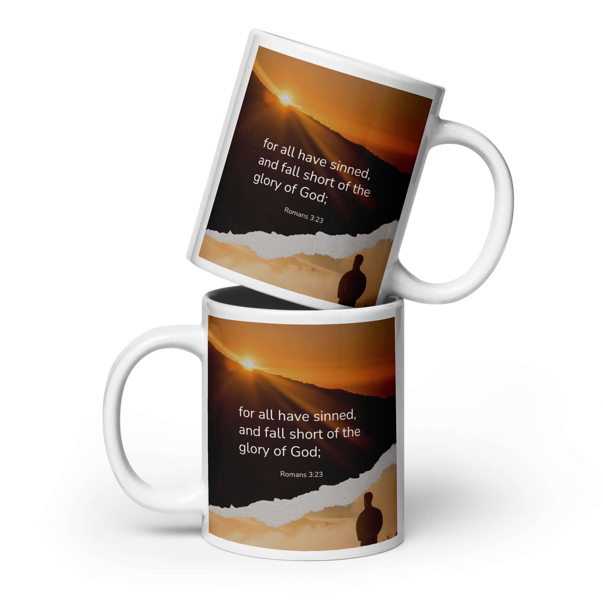 Romans 3:23 Bible Verse, of God White Glossy Mug 20 oz