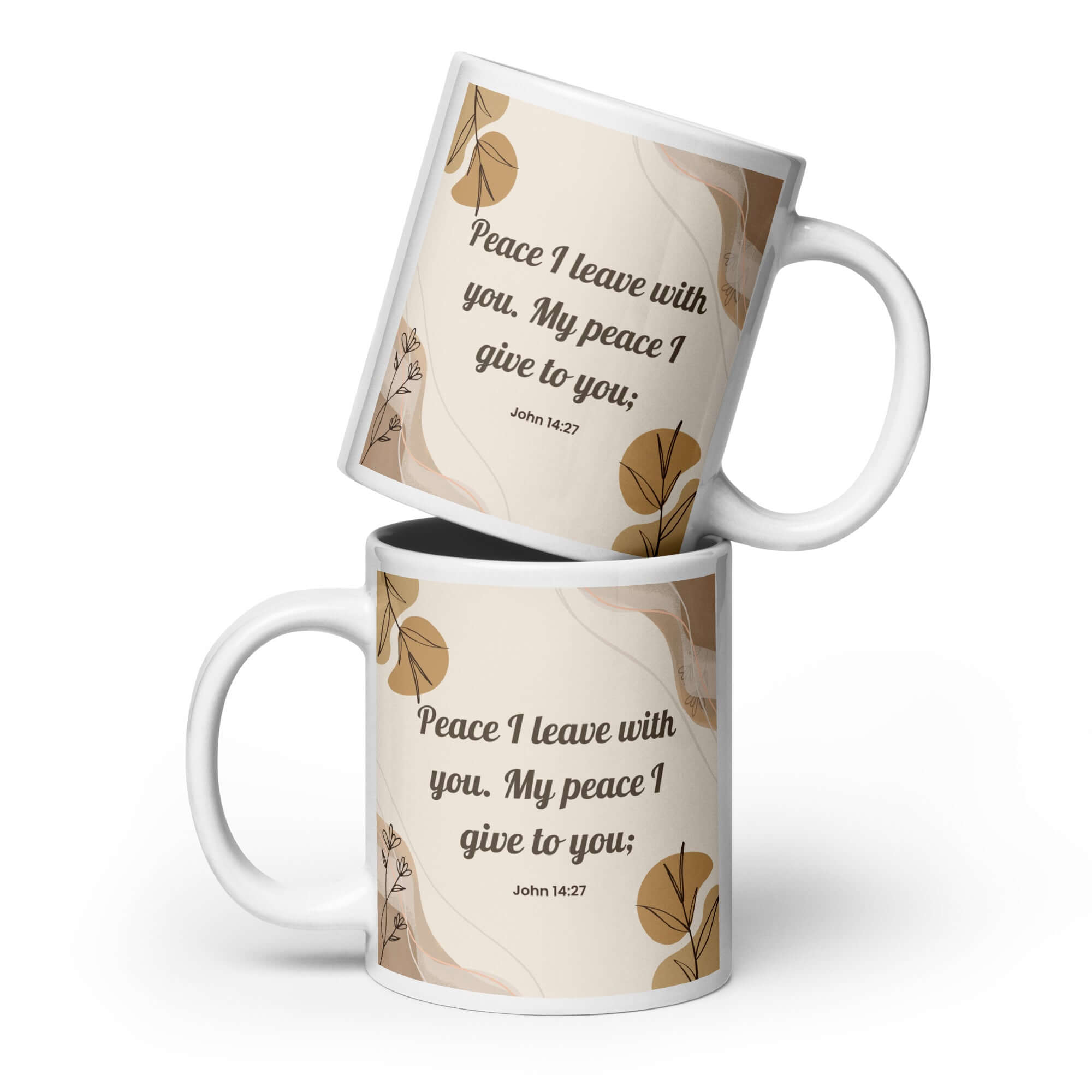 John 14:27 Bible Verse, Peace I White Glossy Mug 20 oz