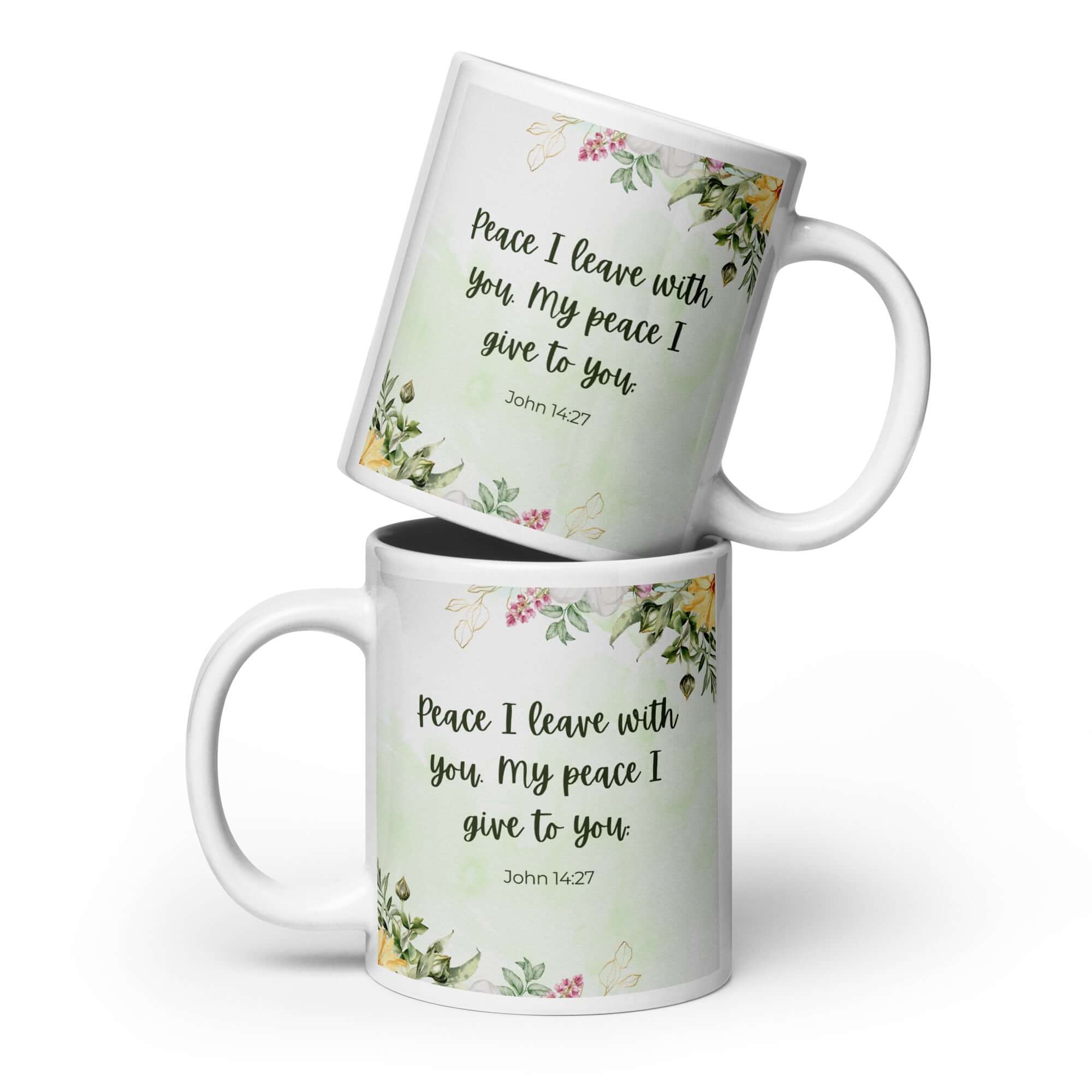 John 14:27 Bible Verse, My peace White Glossy Mug 20 oz