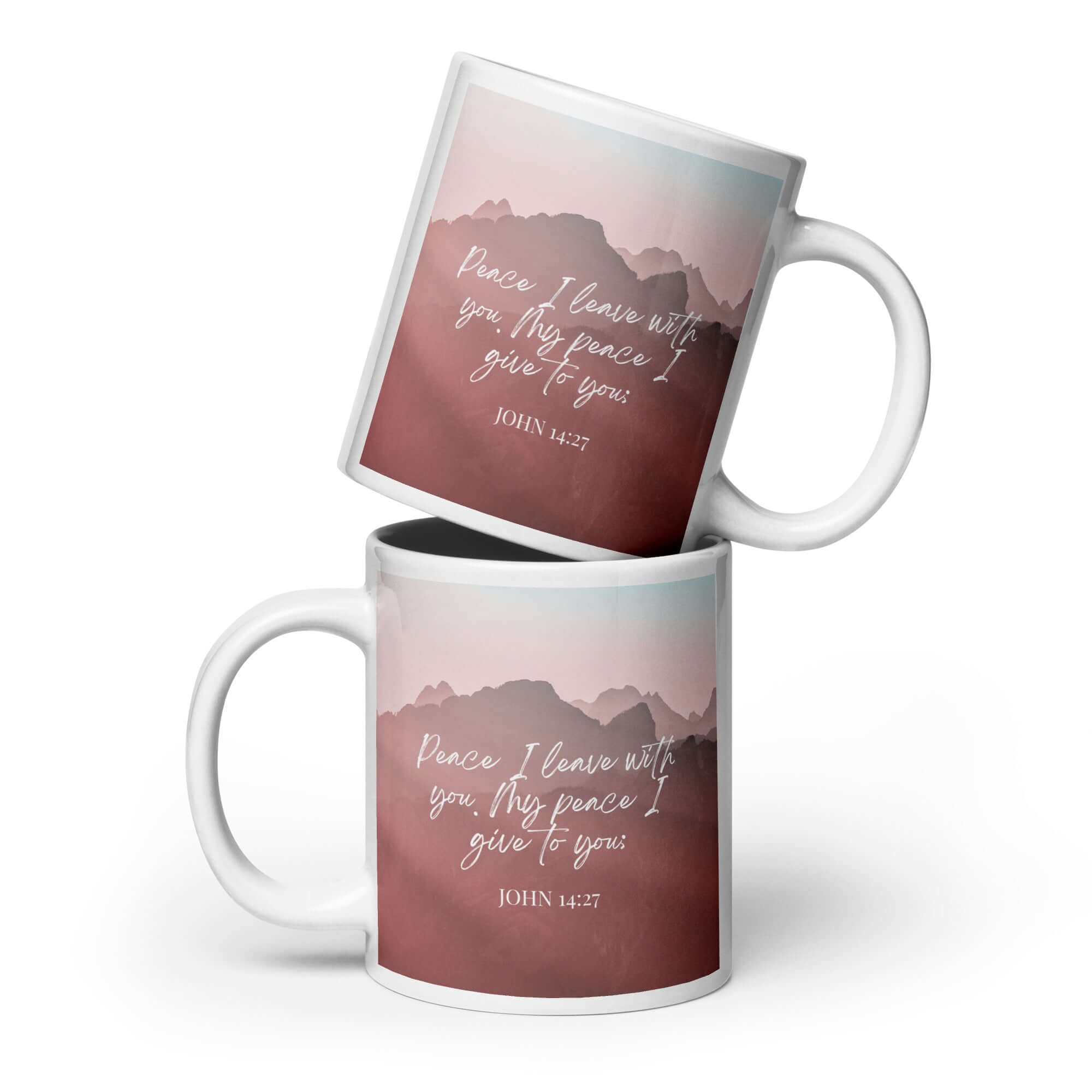 John 14:27 Bible Verse, I give you White Glossy Mug 20 oz