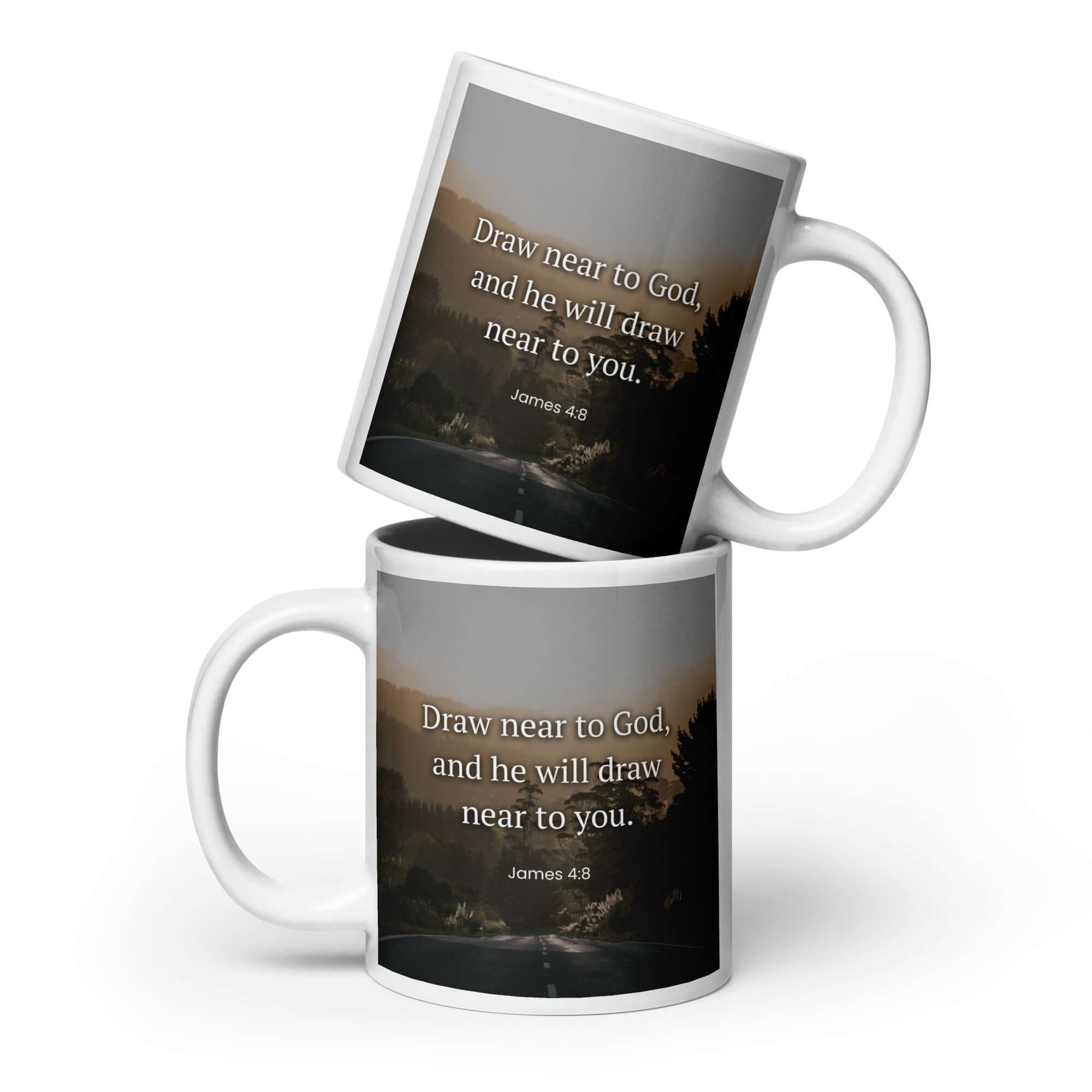 James 4:8 Bible Verse, Cleanse your White Glossy Mug 20 oz