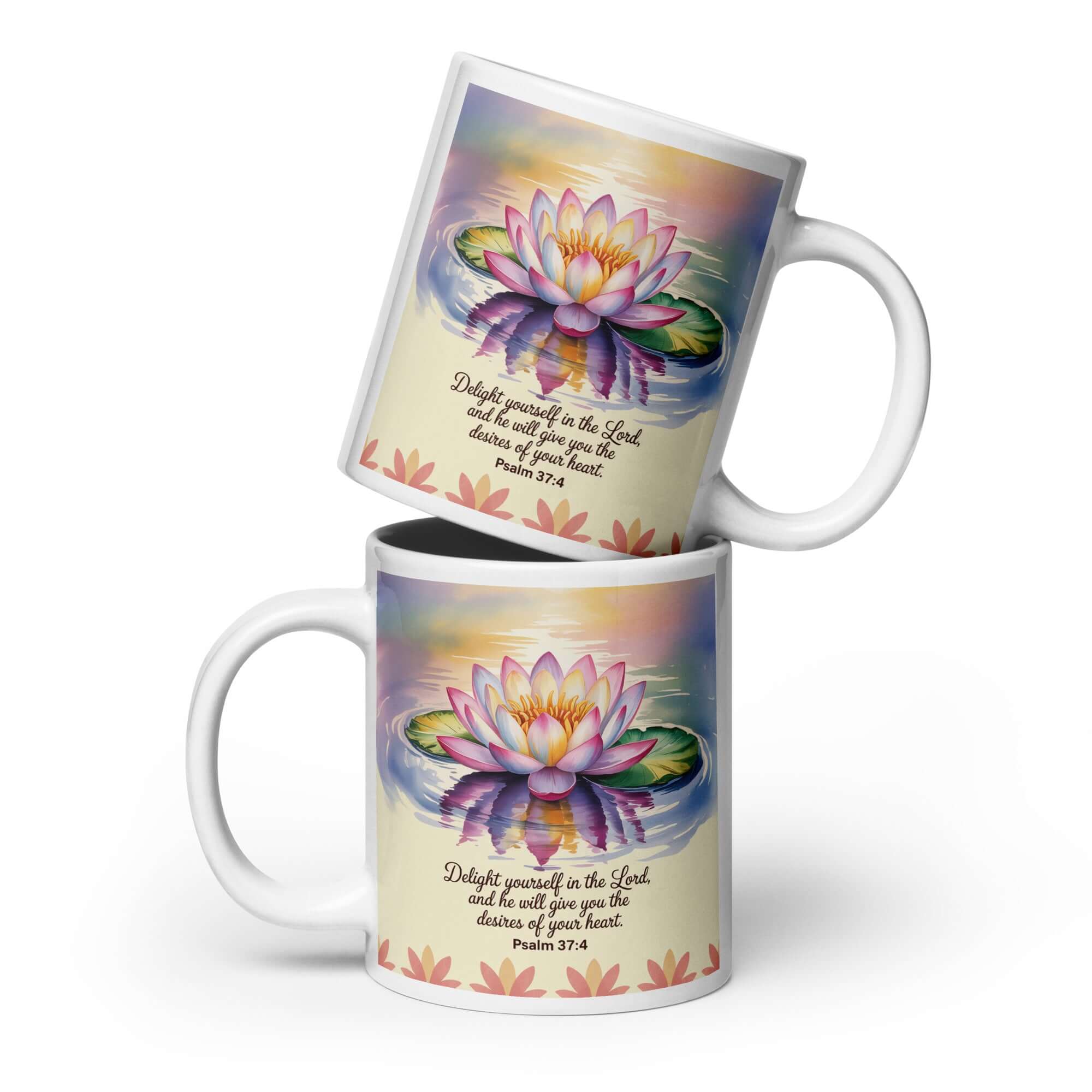 Psalm 37:4 Bible Verse, the Lord White Glossy Mug 20 oz