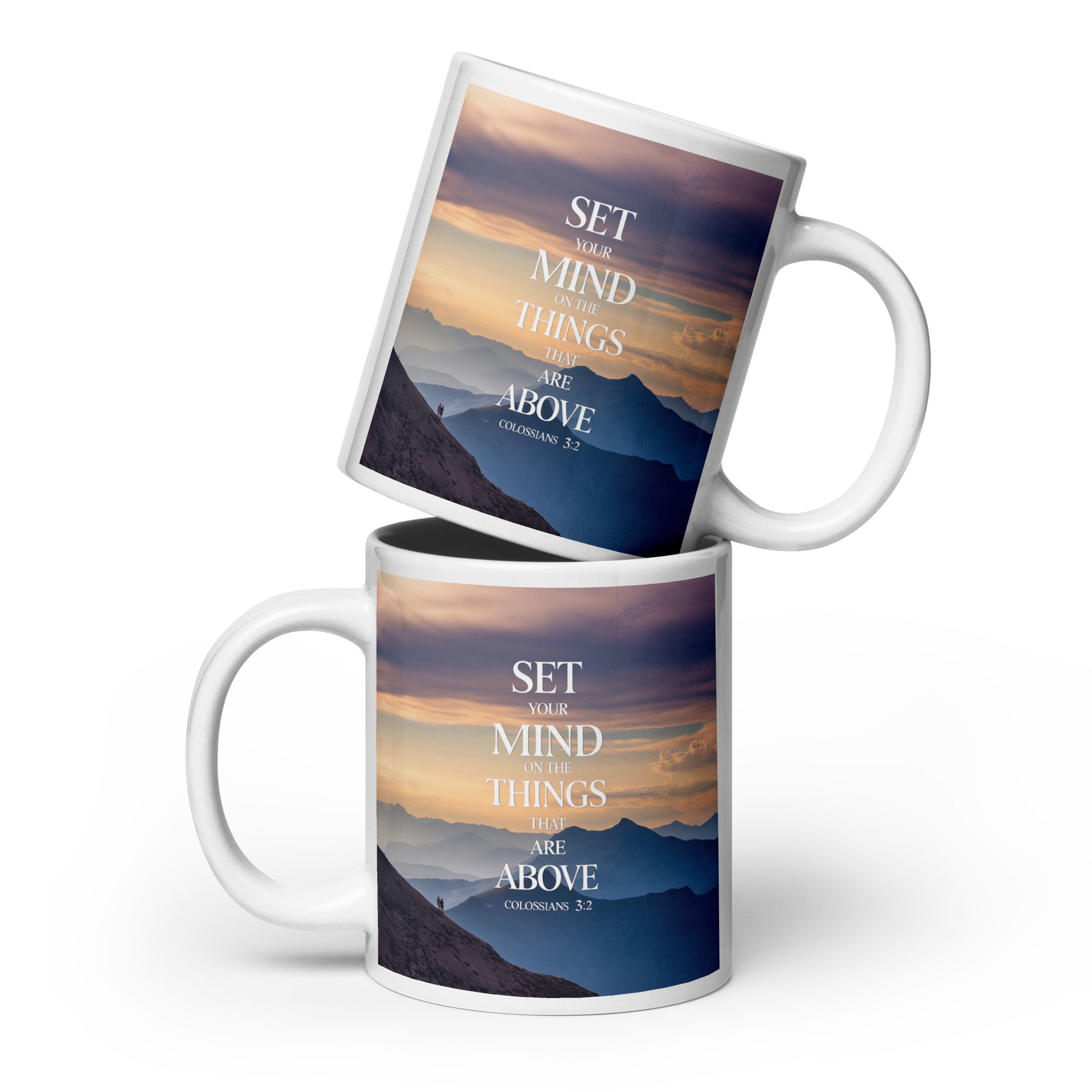 Colossians 3:2 Bible Verse things that White Glossy Mug 20 oz