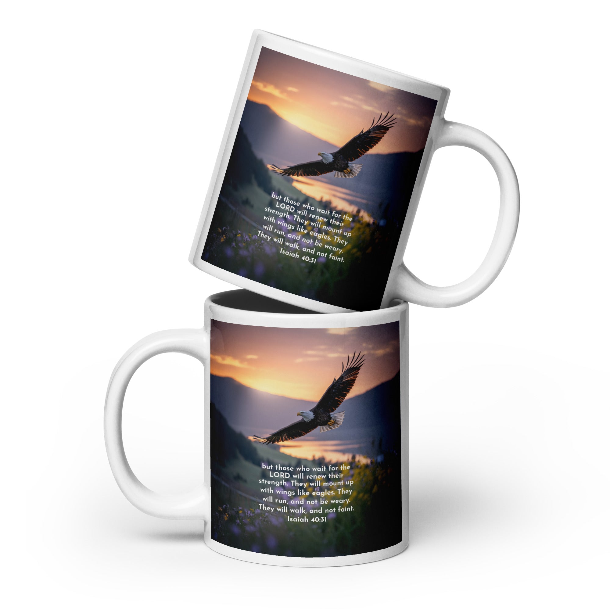 Isaiah 40:31 Bible Verse Renew Strength White Glossy Mug 20 oz