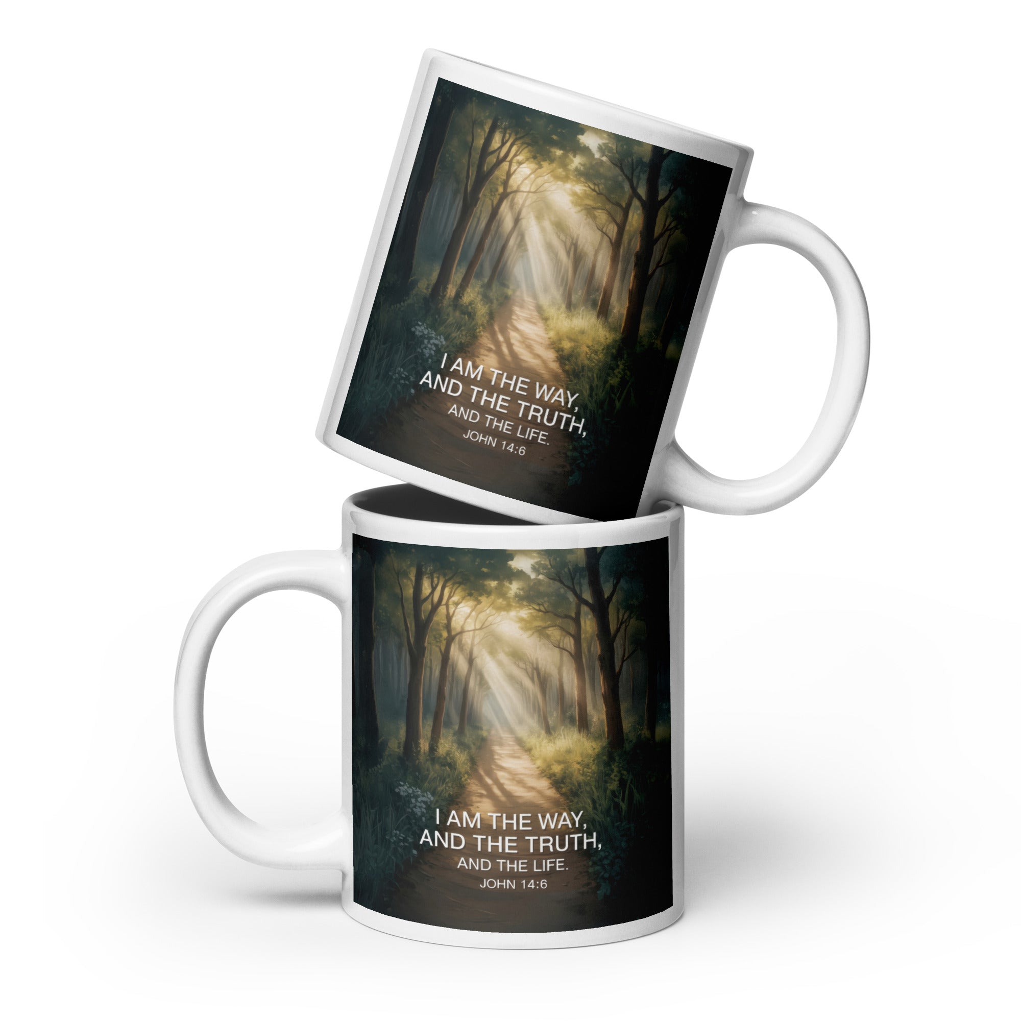John 14:6 Bible Verse I Am White Glossy Mug 20 oz