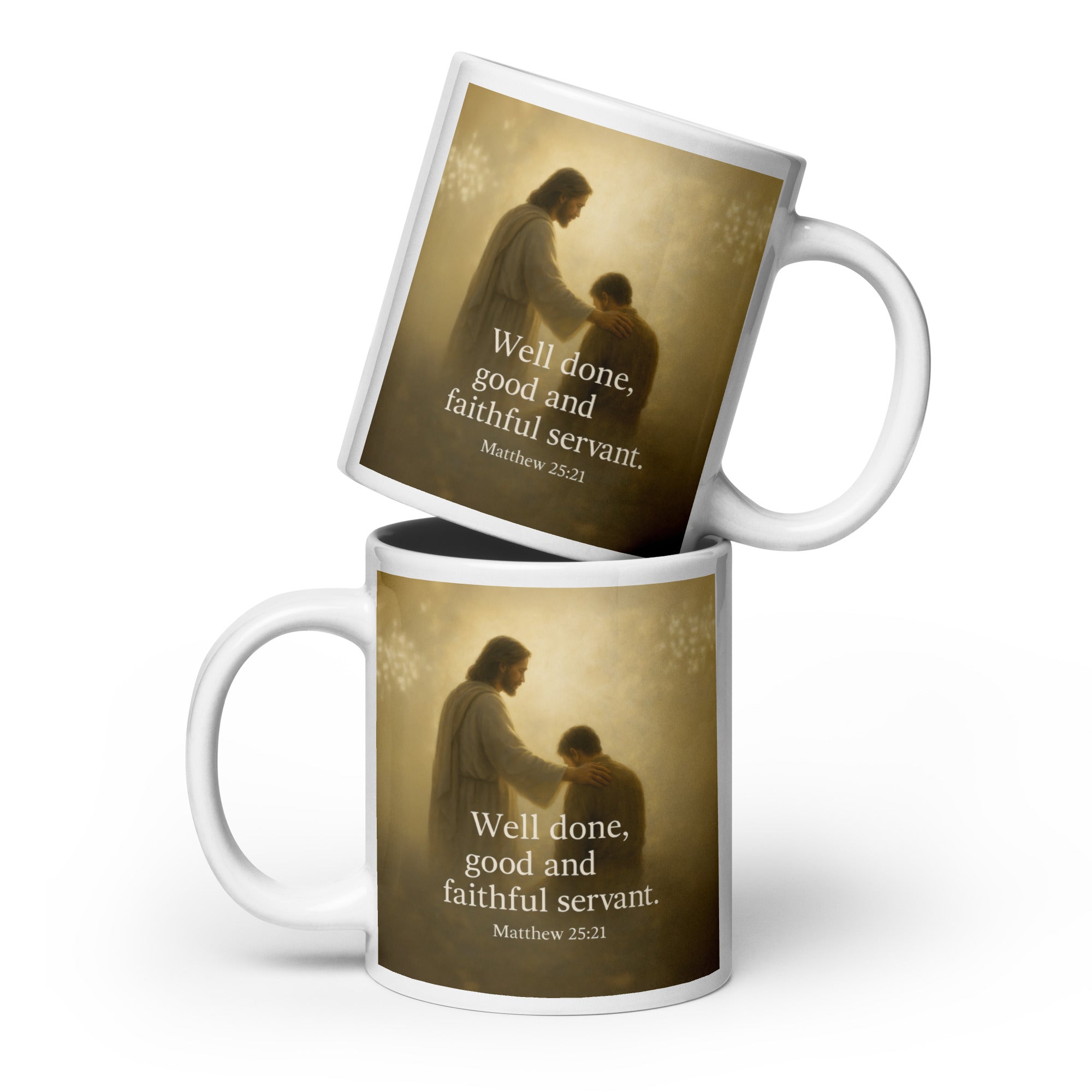 Matthew 25:21 Bible Verse Well Done White Glossy Mug 20 oz
