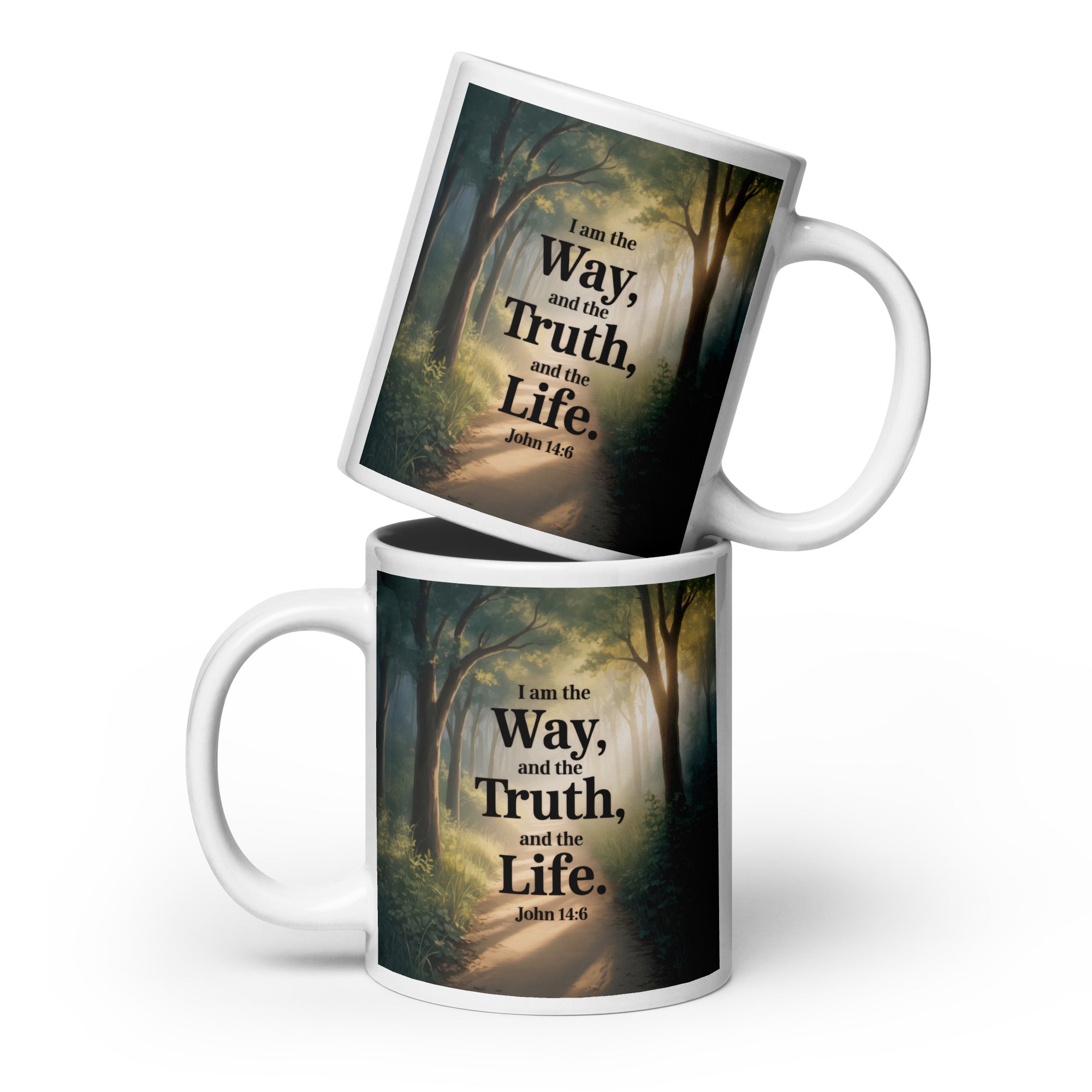 John 14:6 Bible Verse The Life White Glossy Mug 20 oz