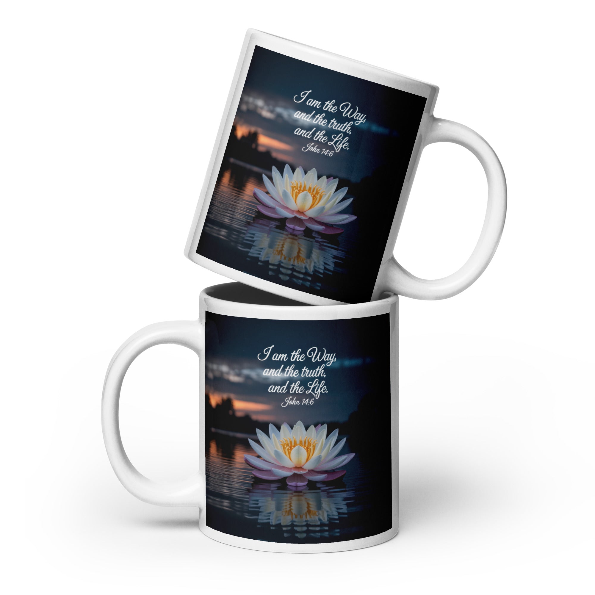 John 14:6 Bible Verse The Father White Glossy Mug 20 oz