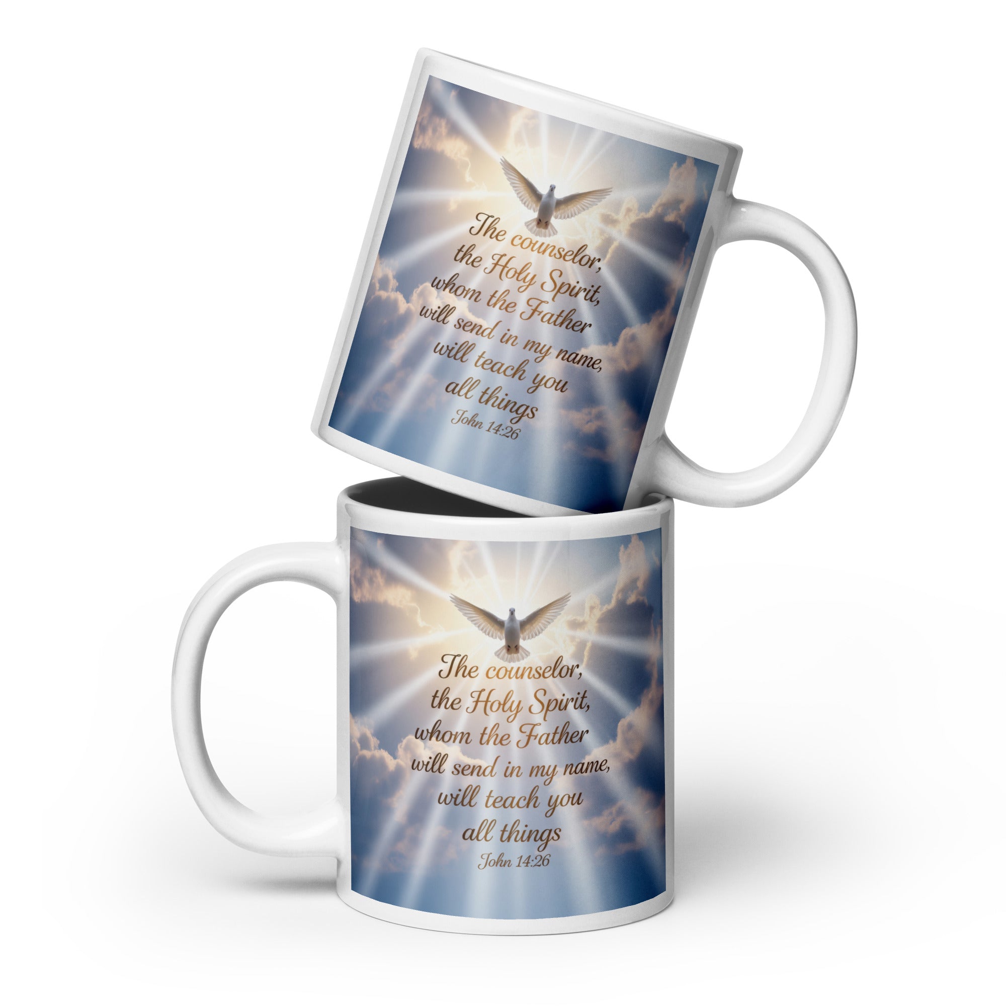 John 14:26 Bible Verse Father White Glossy Mug 20 oz