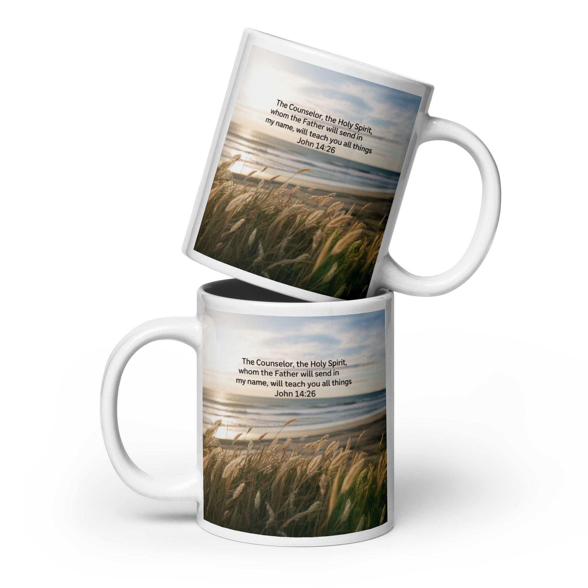 John 14:26 Bible Verse in my name White Glossy Mug 20 oz