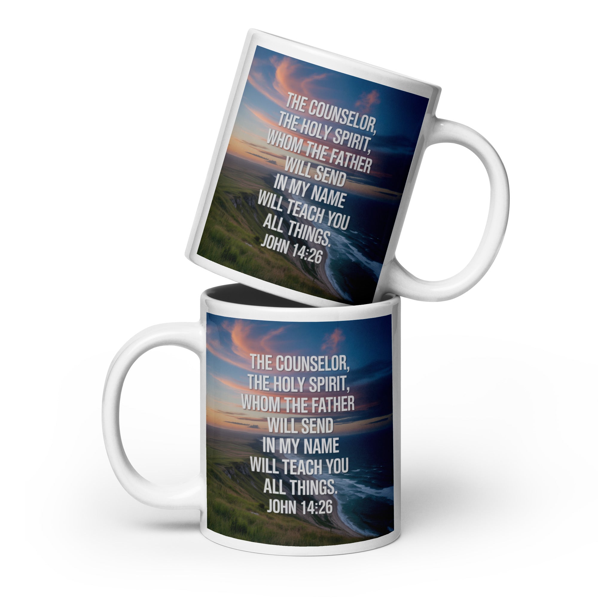John 14:26 Bible Verse will teach White Glossy Mug 20 oz