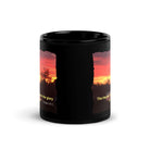 Psalm 19:1 Bible Verse, Sunset Glory Black Glossy Mug