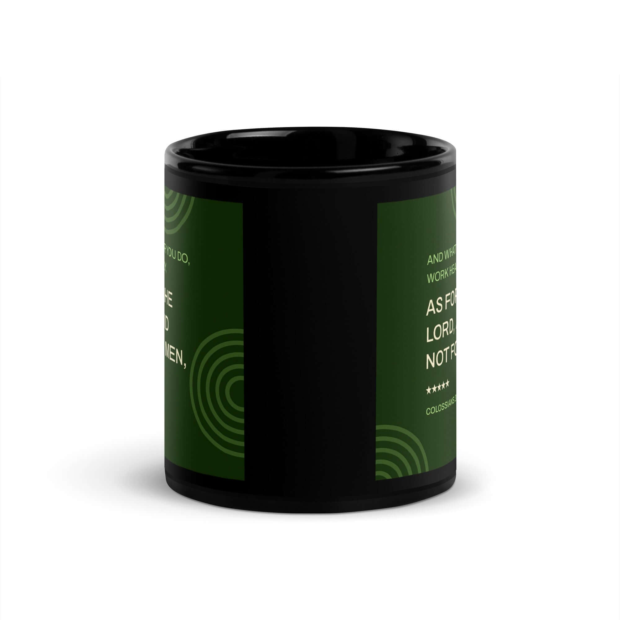 Col 3:23 - Bible Verse, not for men Black Glossy Mug