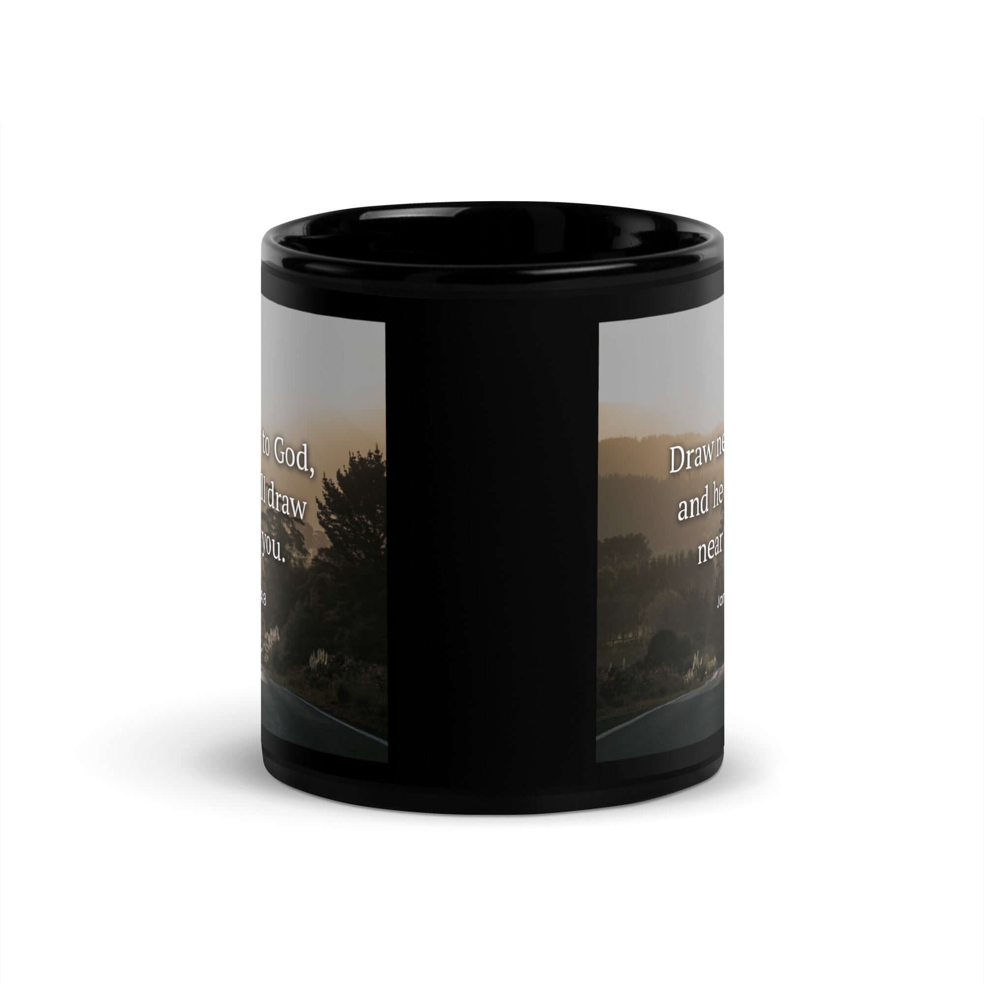 James 4:8 Bible Verse, Cleanse your Black Glossy Mug