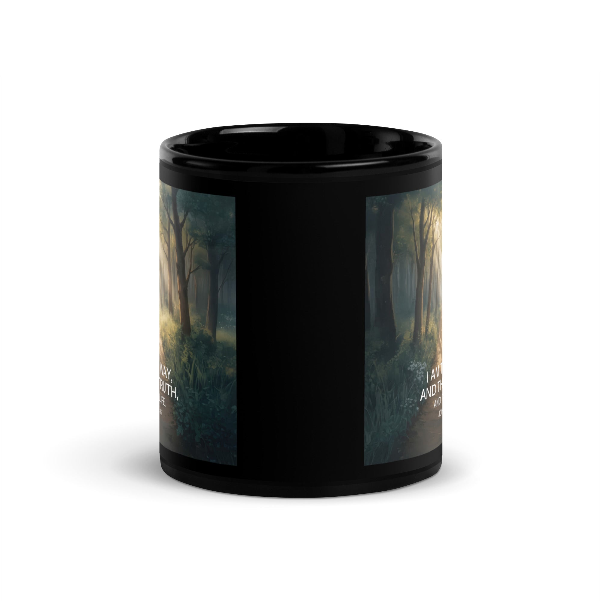 John 14:6 Bible Verse I Am Black Glossy Mug