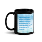 Rom 8:28 - Bible Verse, together for good Black Glossy Mug